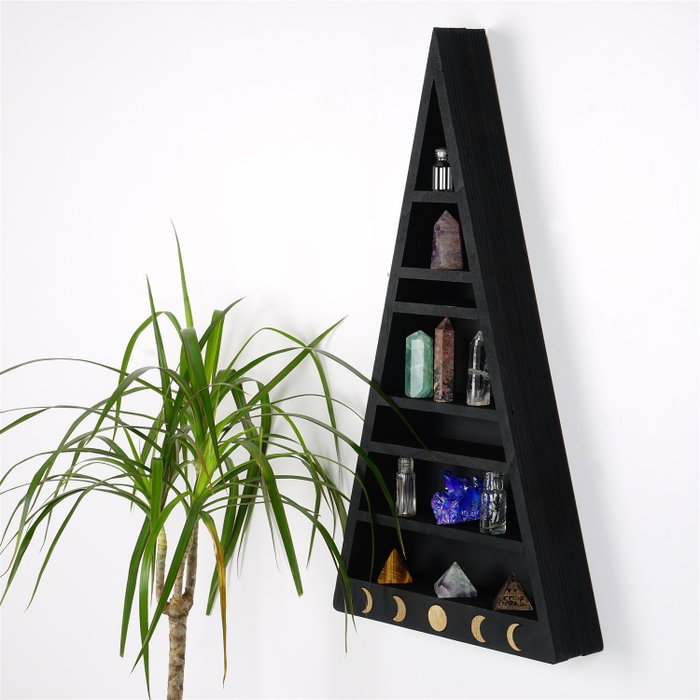 Hanah Home Cry002-S Estantería de pared de madera maciza Negra Hanah Home Cry002-S Estantería de pared de madera maciza Negra
